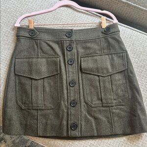 Wool Skirt - Olive Green